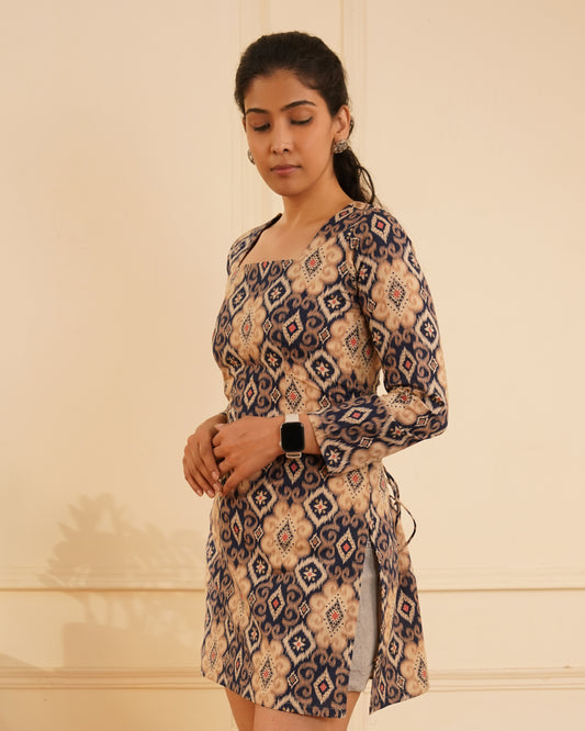 Jodha Cotton Short Dress – Corset Back Detail