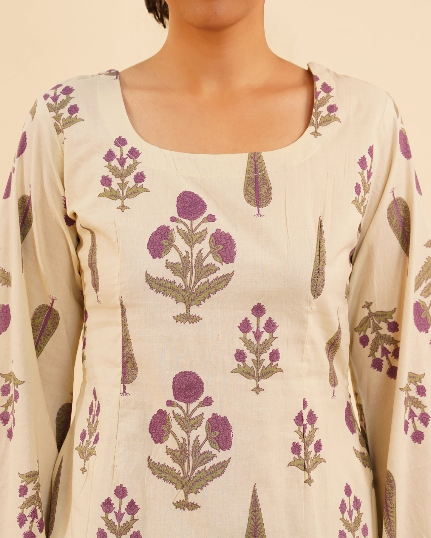 Sana Neem Patti Print Kurti – Full Length View