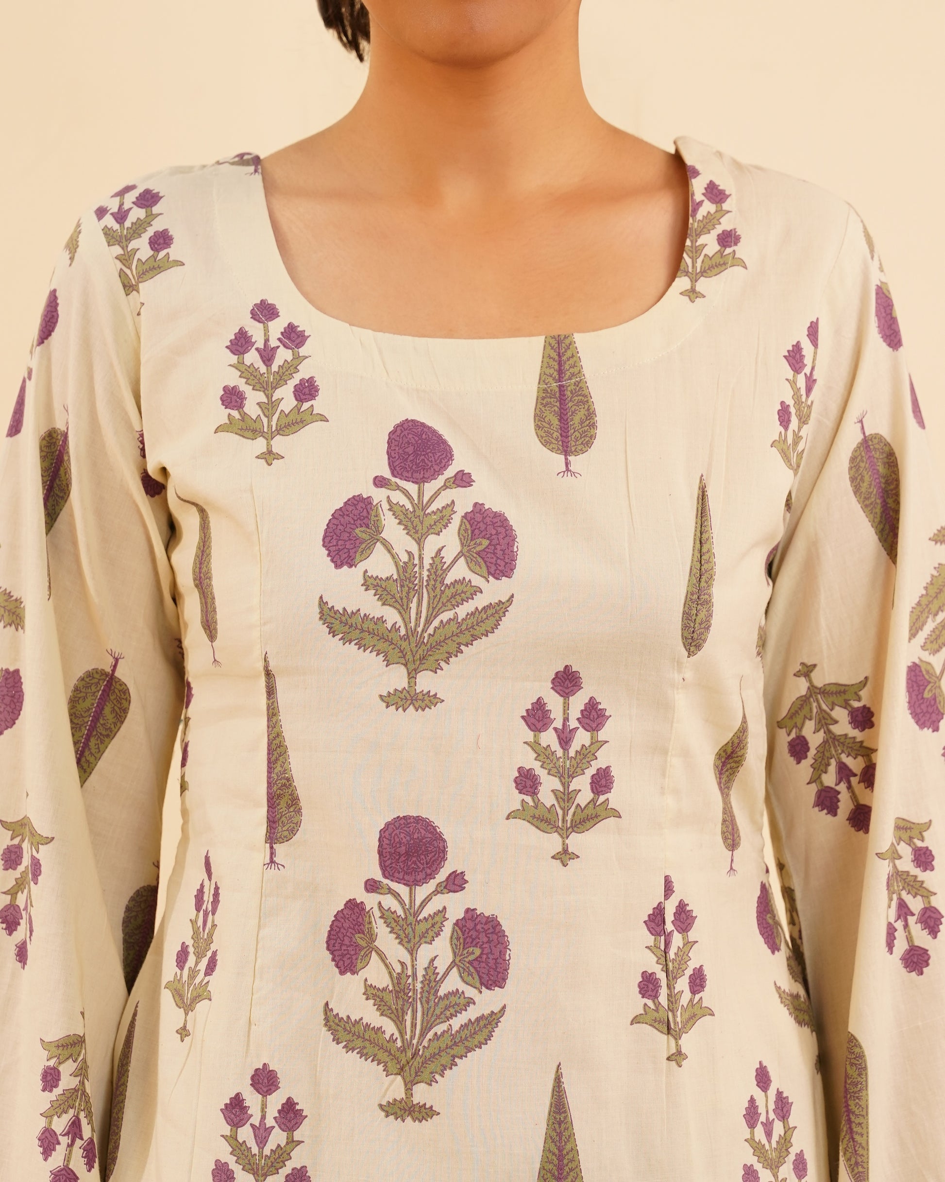 Sana Neem Patti Print Kurti – Full Length View