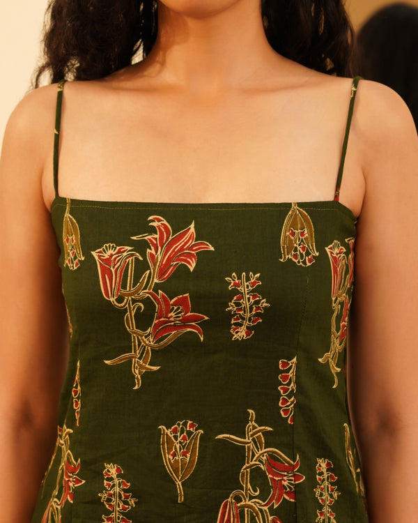 Phool Floral Bagru Print Kurti – Full Length View