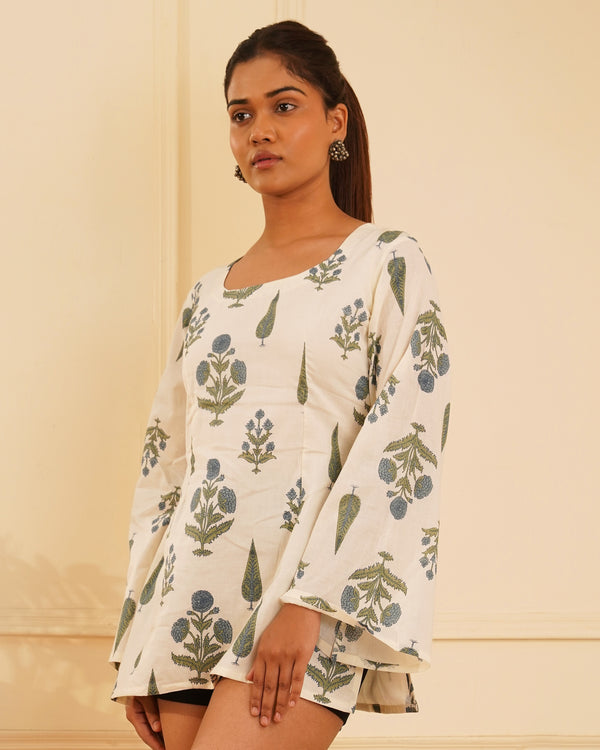 Sheena Neem Patti Print Kurti – Full Length View