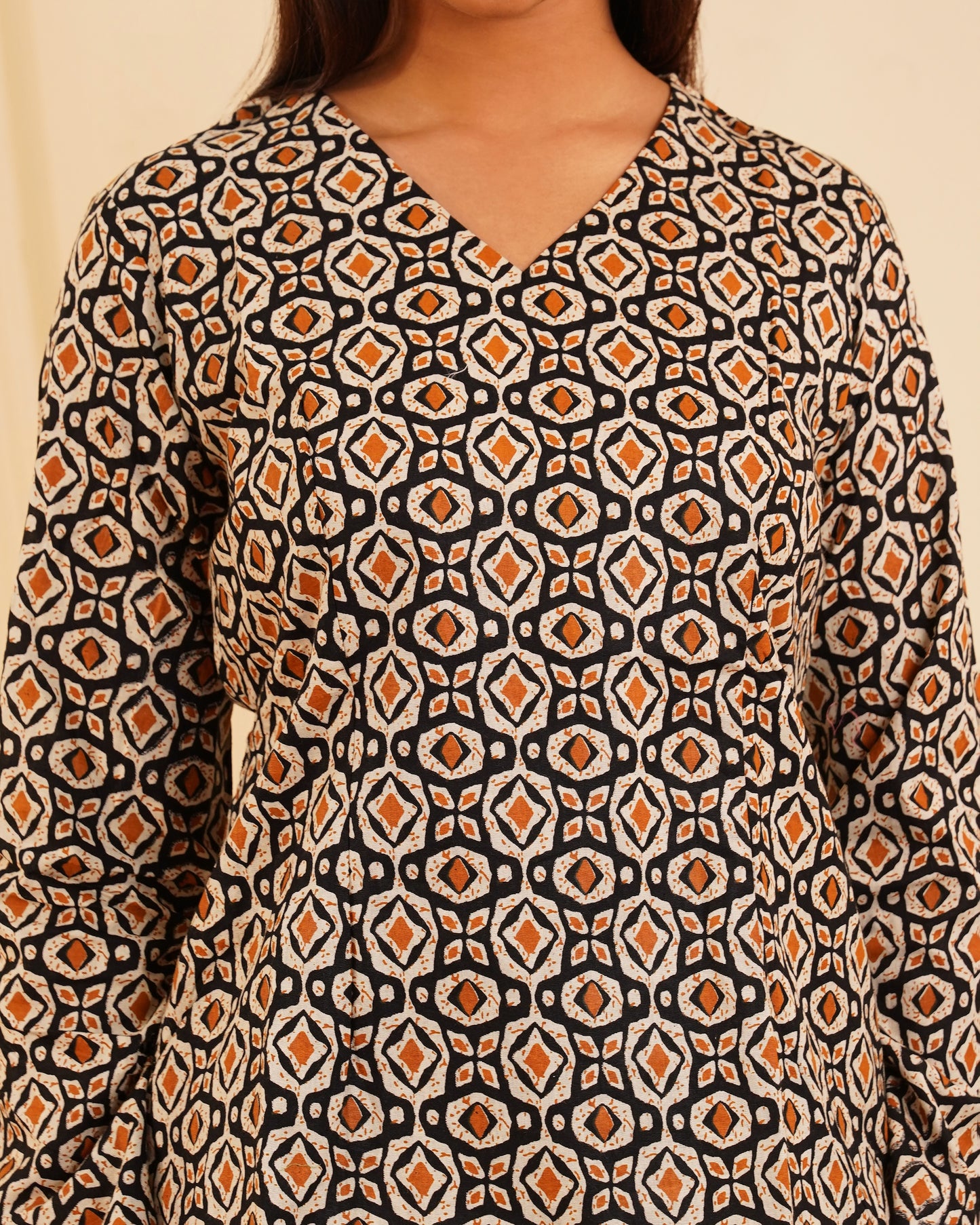 Noori Bell Sleeve Cotton Kurti – Side View