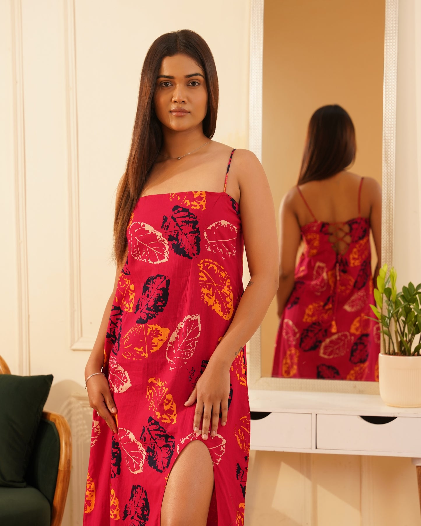 Aaisha Pure Cotton Maxi Dress – Fabric & Print Close-up