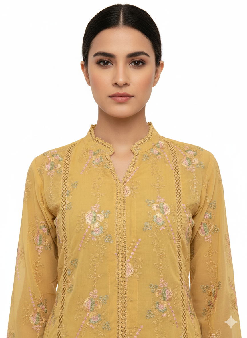 Georgette Readymade Sharara Suit with Resham Multy Work & Dupatta