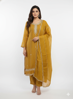 Latest suit trends for ladies handcrafted organza unstitched suit online