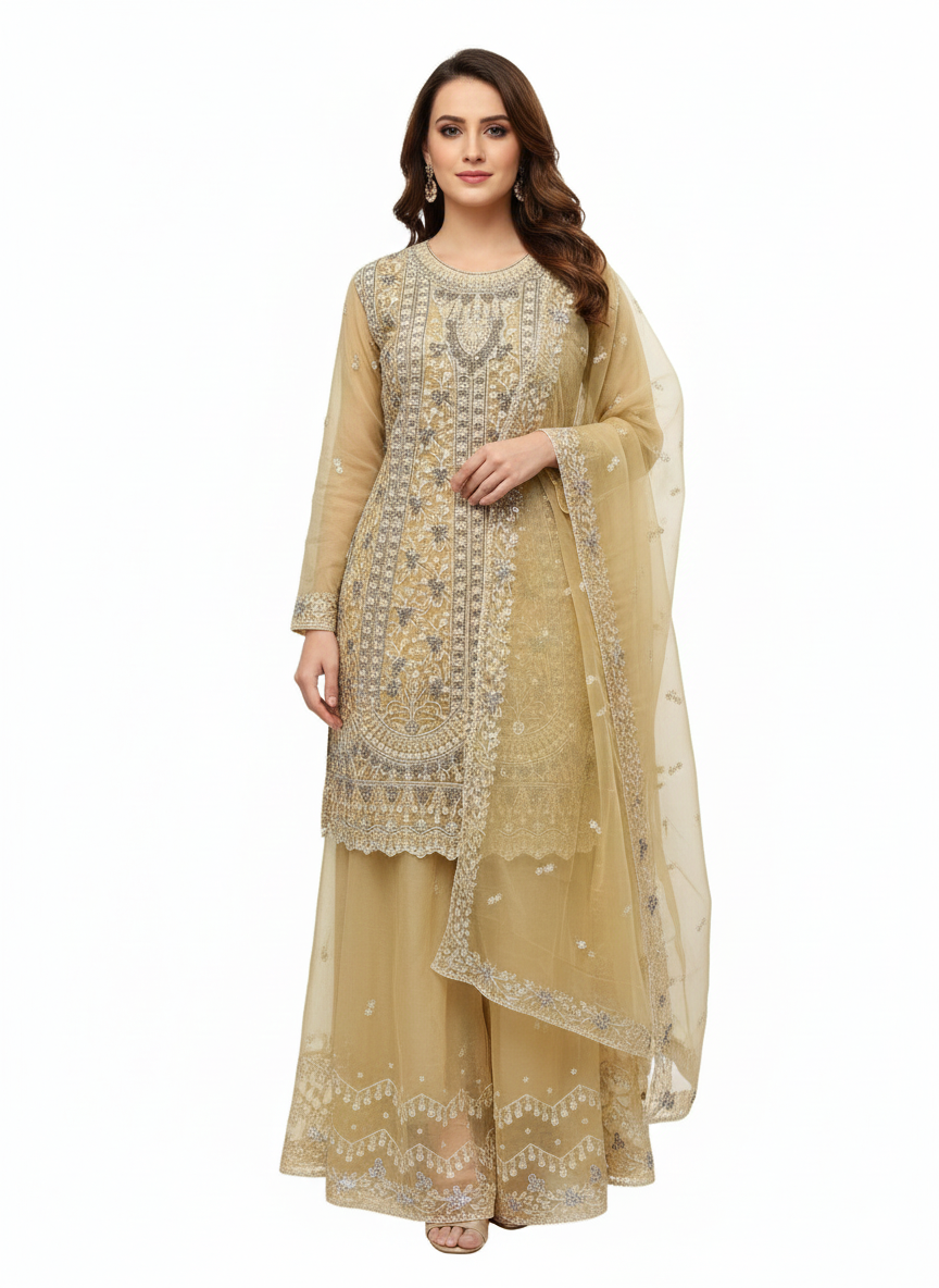 Pakistani peplon top sharara set set suit party wear