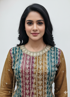 Peplum sharara suit set with matching purse for women