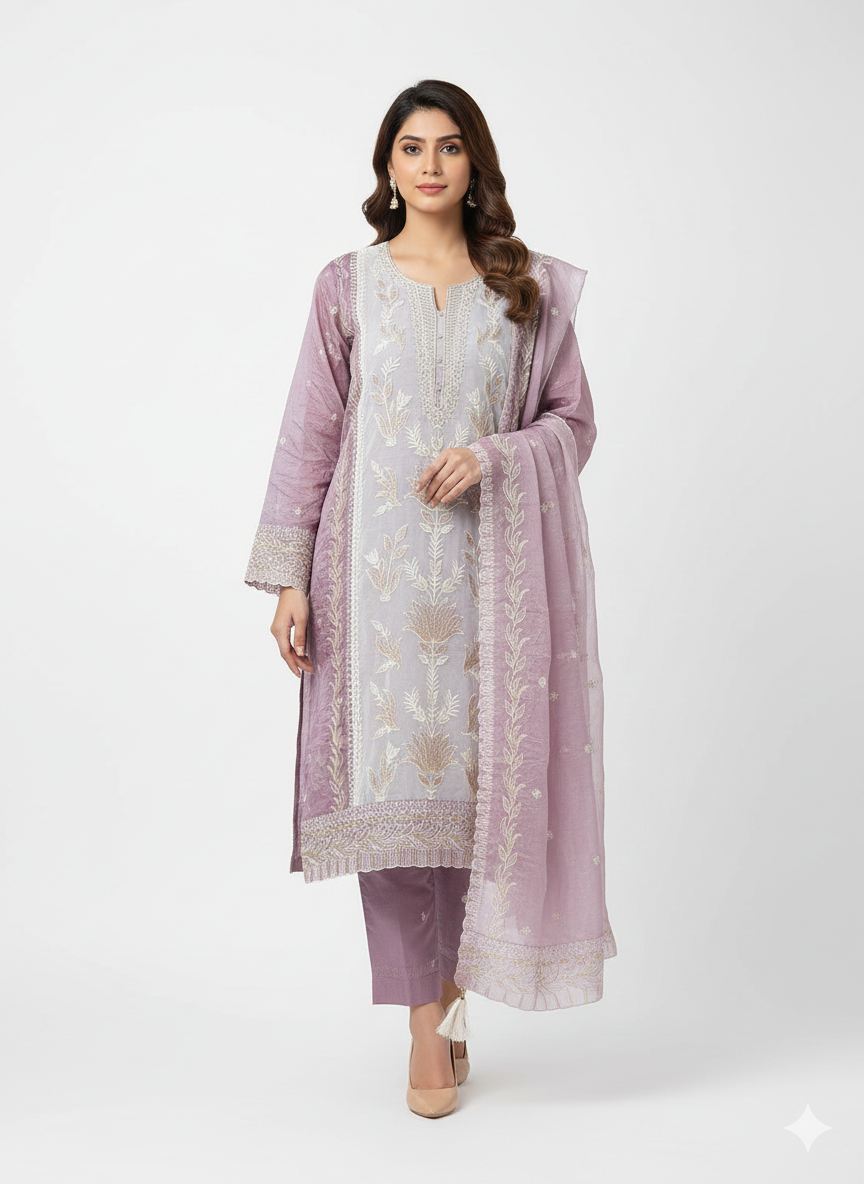 Ladies suit with price shimmer fabric palazzo set for parties