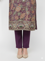 Ladies suit design showcasing digital print on pure chinon fabric