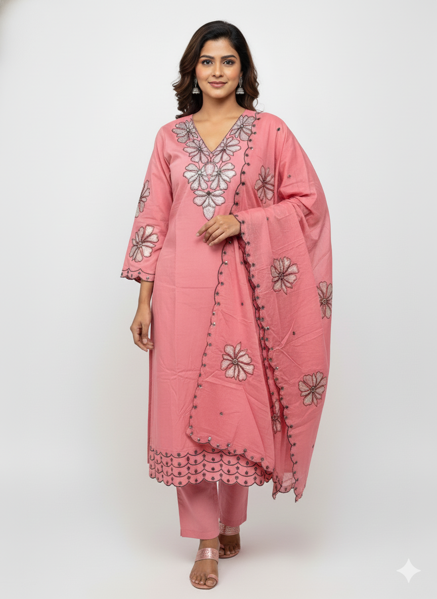 Ladies suits online India soft shine semi stitched suit for daily wear