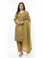 Glass Organza Ready-Made Top & Pant Set with Chikankari Dupatta – Resham Thread & Bead Work