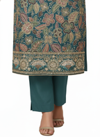 Premium handcrafted ladies suit in printed chinon fabric