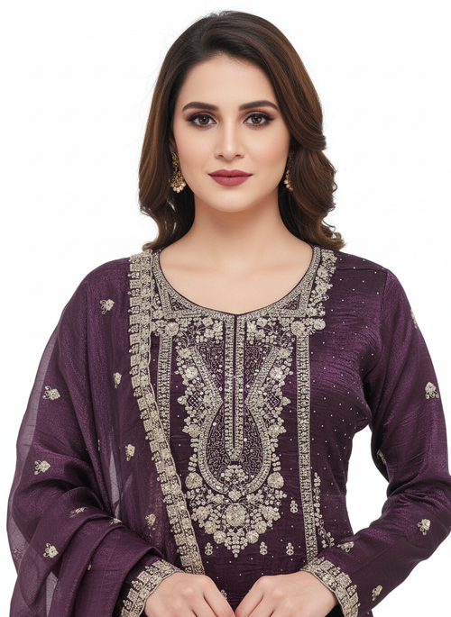 Latest suit trends for ladies crunchy fabric ready made suit online