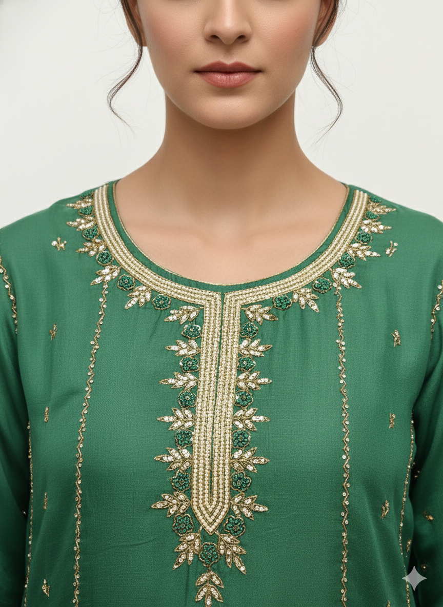 Latest suit trends for ladies handcrafted organza unstitched suit online