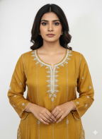 Handworked Organza Unstitched Suit with Cutdana & Zarkan Work