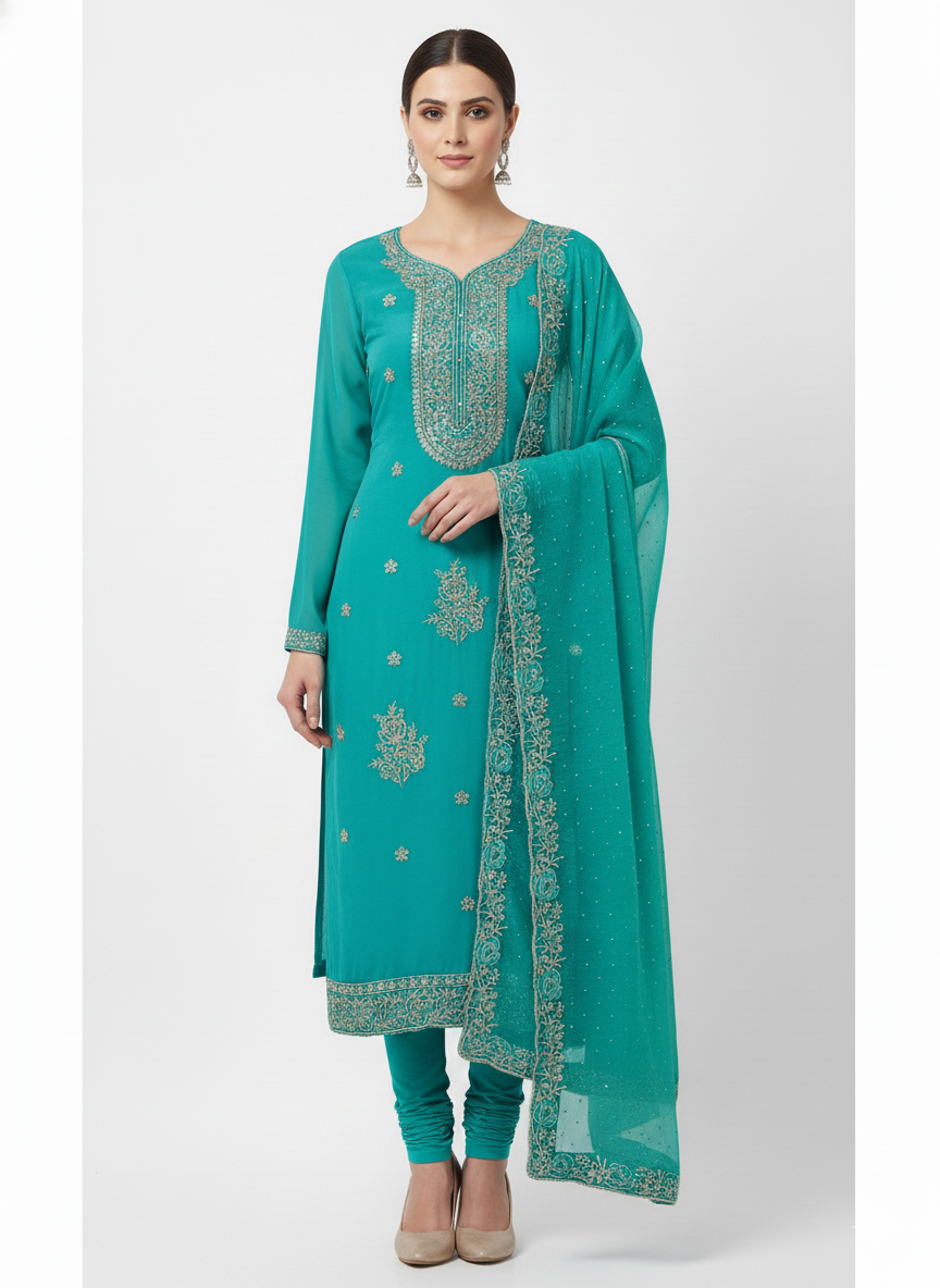 Ladies suits online India burberry fabric unstitched suit