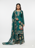 Semi stitched suit set for women designed for flexible fitting