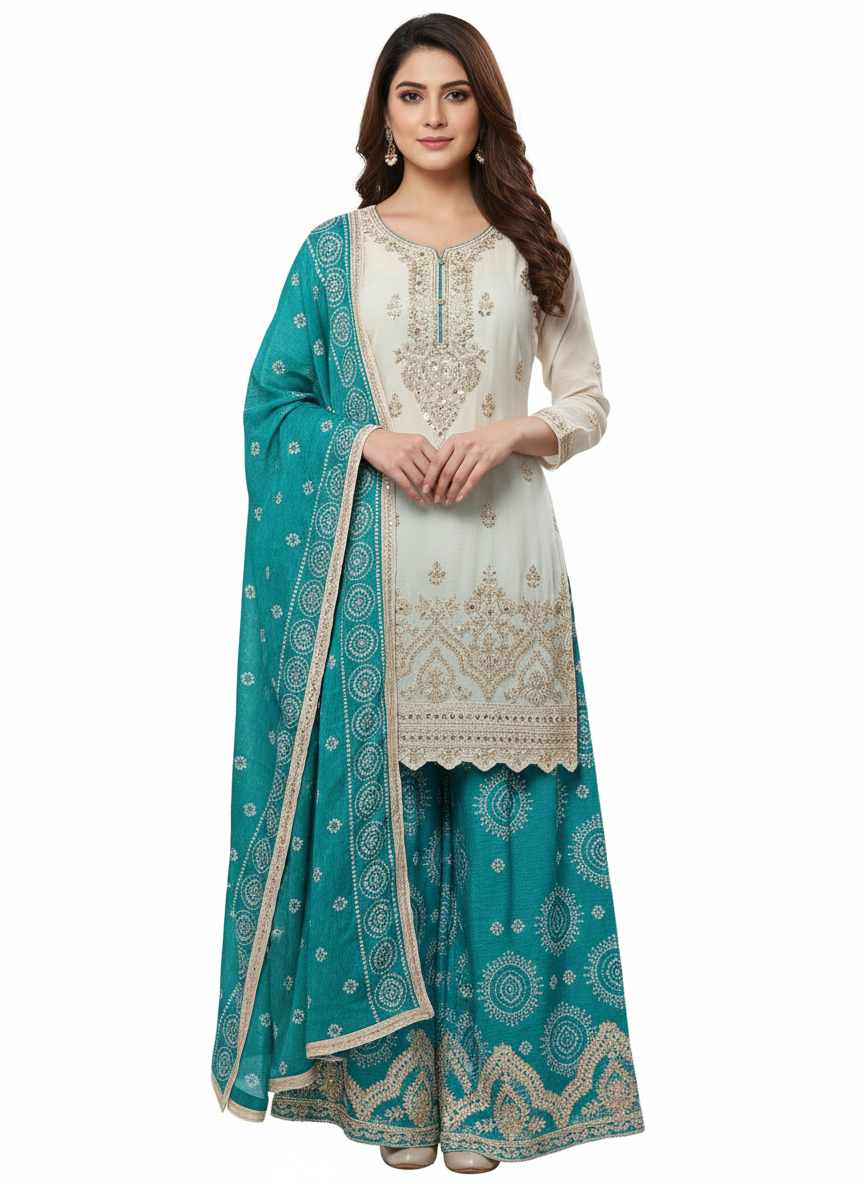 readymade pakistani sharara suit trending party wear 