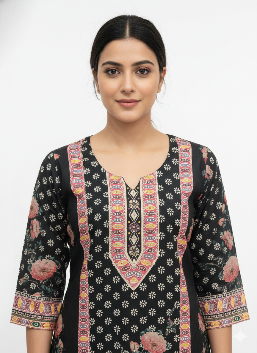 Lightweight muslin suit set designed for daily comfort