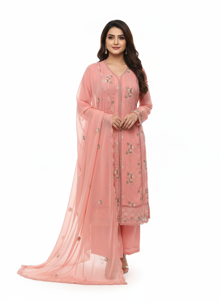 Ladies suits online India georgette sharara suit ready to wear