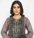 Unstitched suit set for women with organza top and shantoon bottom