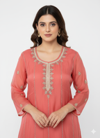 Handworked Organza Unstitched Suit with Cutdana & Zarkan Work