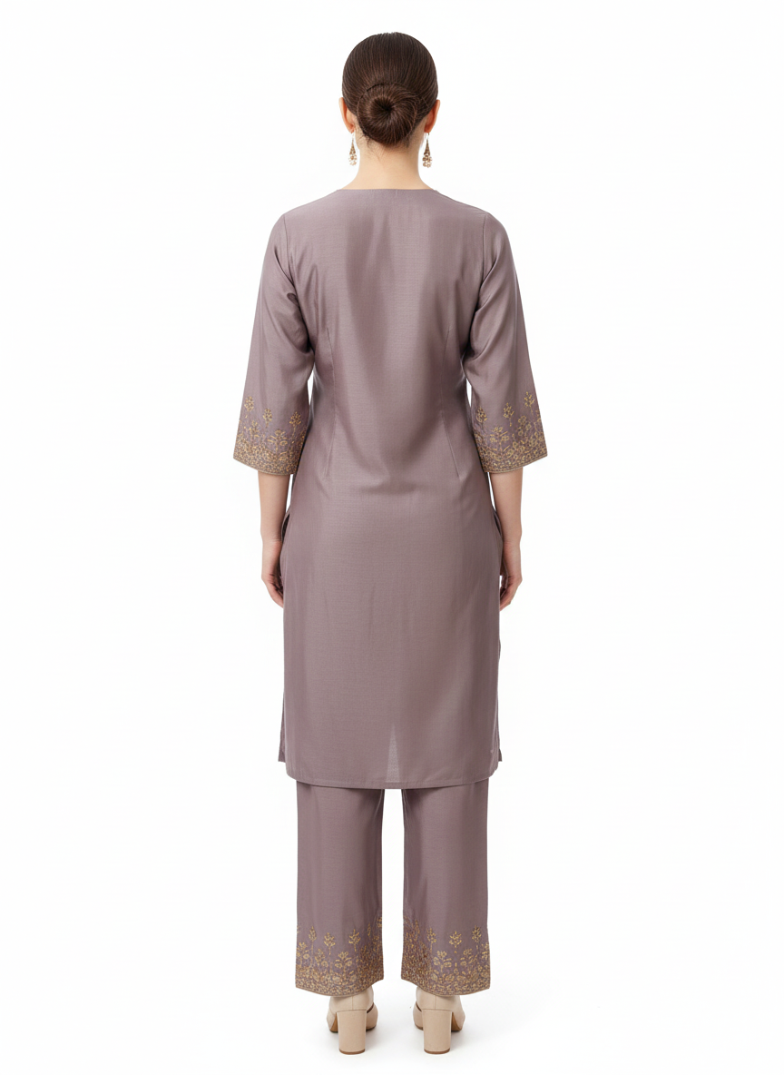 Glass Organza Ready-Made Top & Pant Set with Chikankari Dupatta – Resham Thread & Bead Work