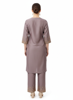 Glass Organza Ready-Made Top & Pant Set with Chikankari Dupatta – Resham Thread & Bead Work