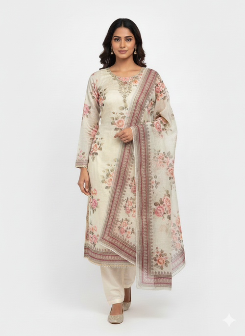 Ladies suits online India digital print unstitched suit for casual wear