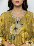 Premium handmade unstitched suit with no machine embroidery