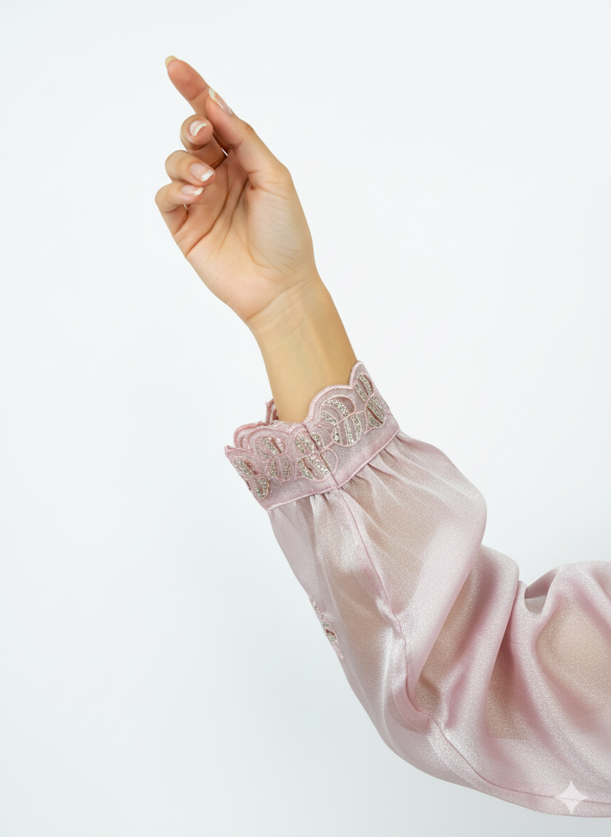 Shimmer Organza Embroided Semi-Stiched Suit with Inner