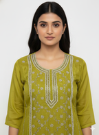 Glass Organza Unstitched Suit with Handcrafted Cutdana, Beads & Zarkan Work