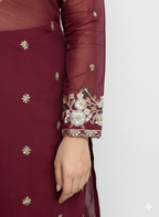 Jimmy Choo Fabric Ready-Made Suit with Heavy Embroidery & Beads Work and Butterfly Net Dupatta