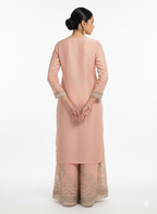 Shimmer Fabric Suit Set with Heavy Embroidered Palazzo & Shimmer Dupatta