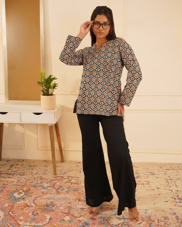 Noori Sleeve Modest Kurti – Front View | IndiZari