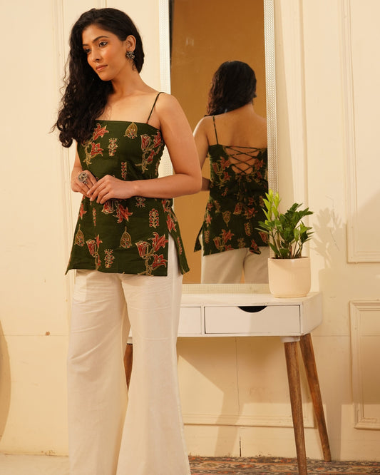 Phool Curated Set With Bottom – Flat Lay View | IndiZari