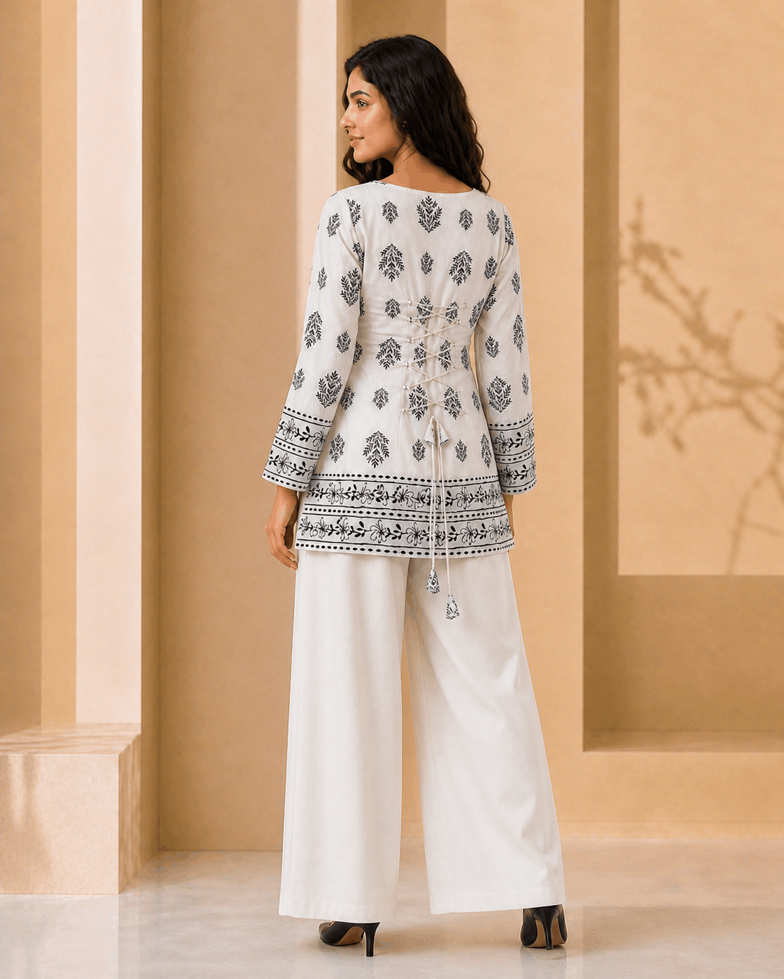 Heer – Square Neck Kurti with Mughal Buti Handblock Inspired Print