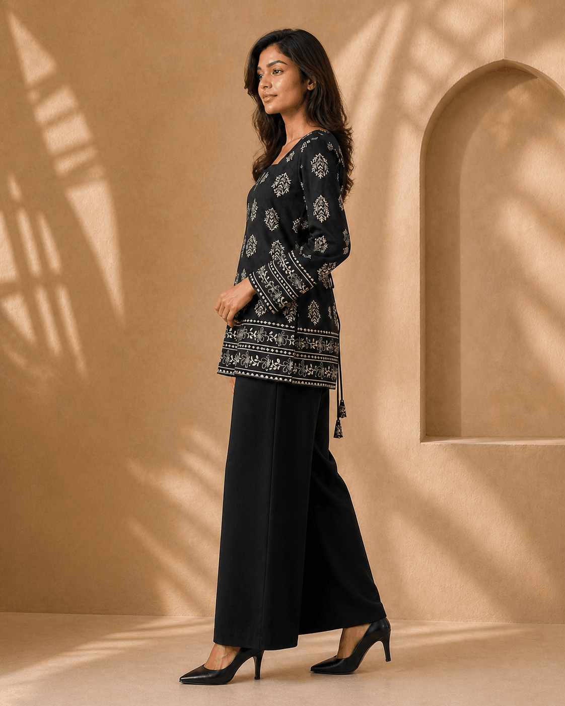 Siya – Square Neck Kurti with Mughal Buti Handblock Inspired Print