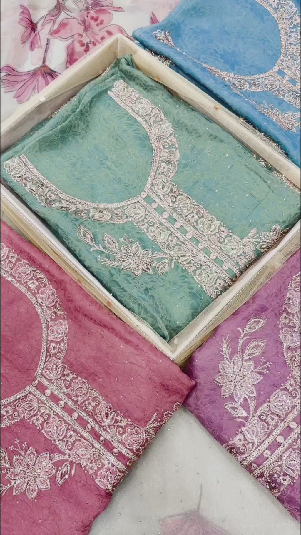 Urban Diva- Fancy Unstitched Suit With Pure Bottom in Korean Fendy silk Fabric with Digital Print Dupatta