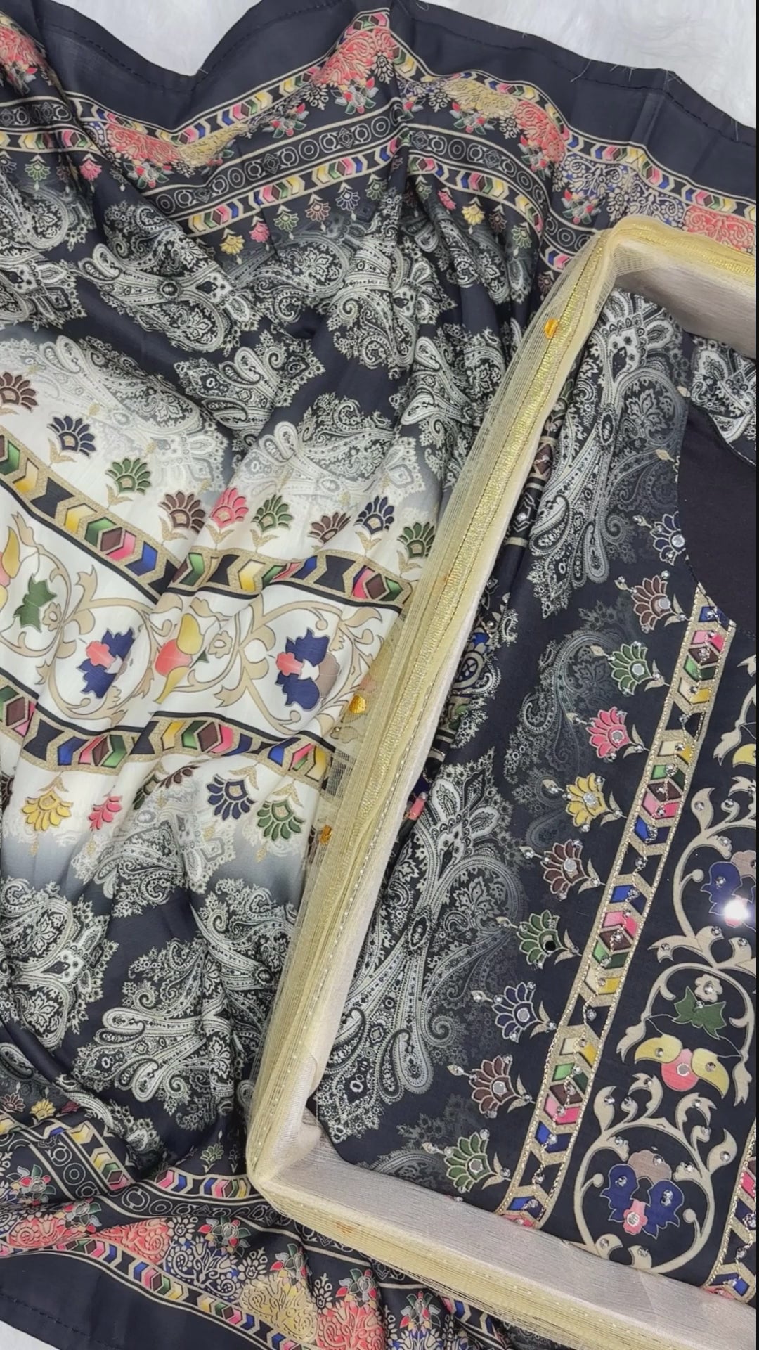 Elegant Muslin Printed Rayon Pant Suit Set